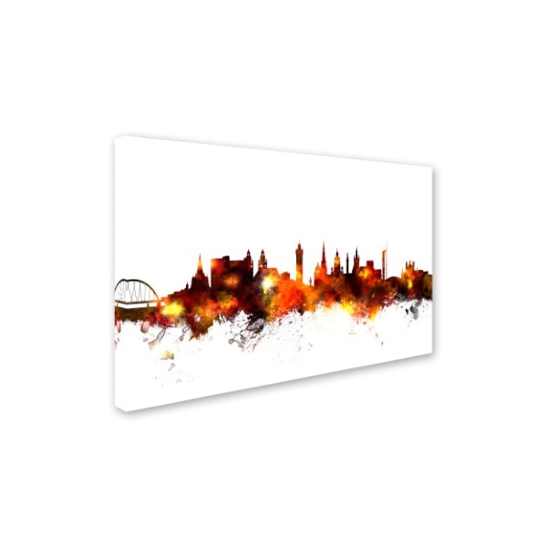 Michael Tompsett 'Glasgow Scotland Skyline Red' Canvas Art,30x47